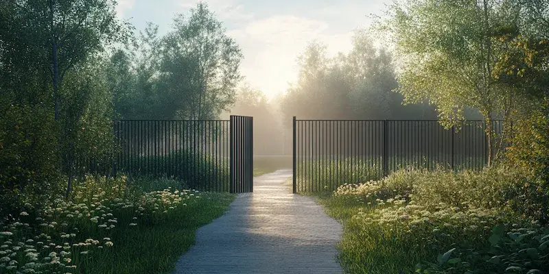 Moderne Gartengestaltung mit Zäunen aus Polen