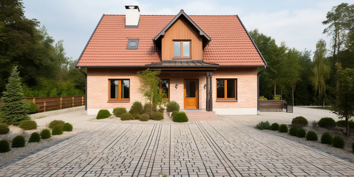 Podjazd do domu z kostki brukowej
